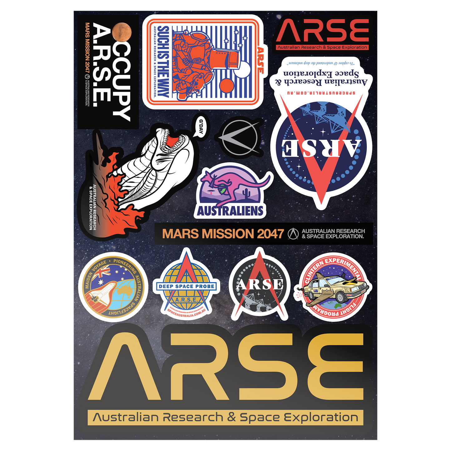 A.R.S.E. Sticker Sheet