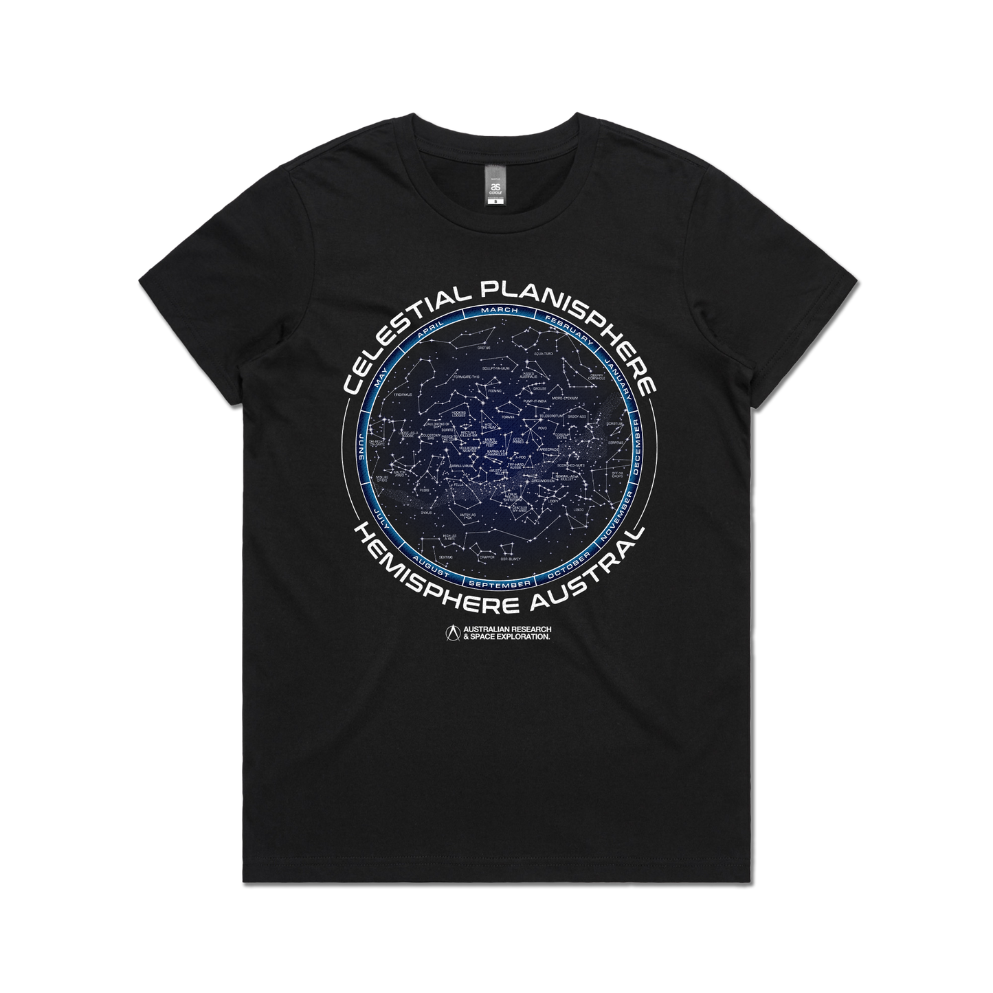 Star Map Ladies Tee Black