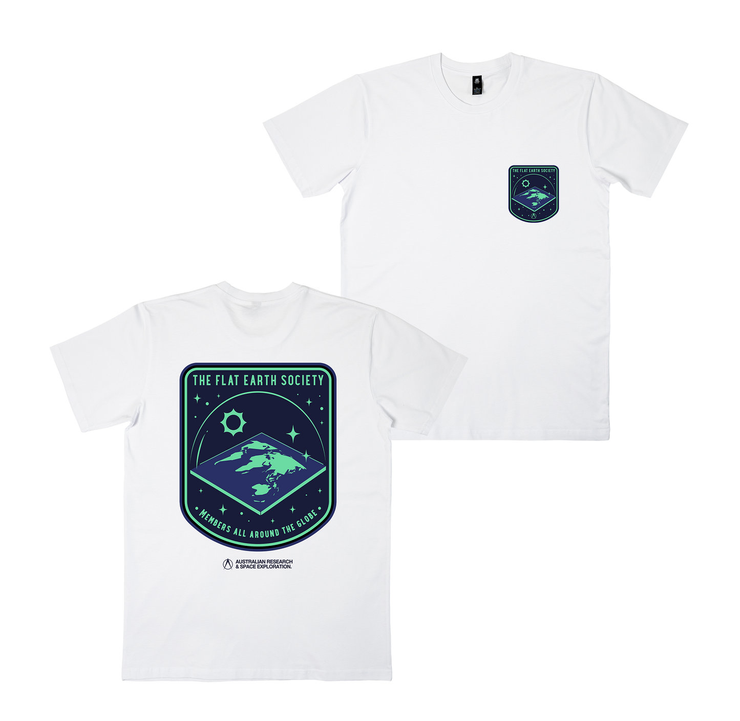 Flat Earth Society Tee White