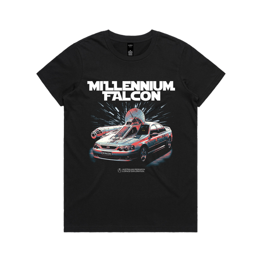 Millennium Falcon Ladies Tee Black