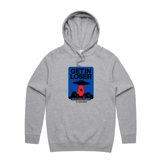 Going Probing Hoodie — Grey Marle front