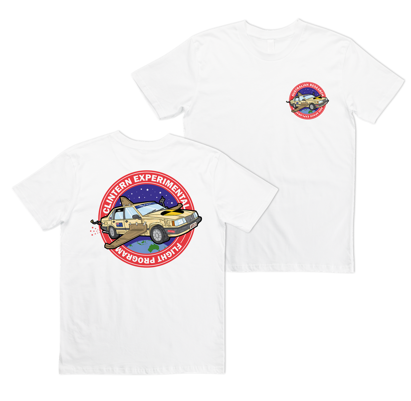 ARSE Flight Program Tee White w. Coloured Volvo