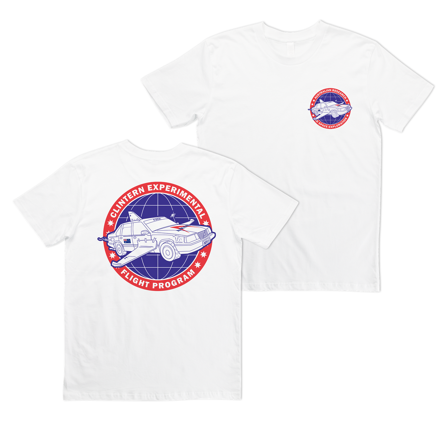 ARSE Flight Program Tee White w. Blueprint Volvo