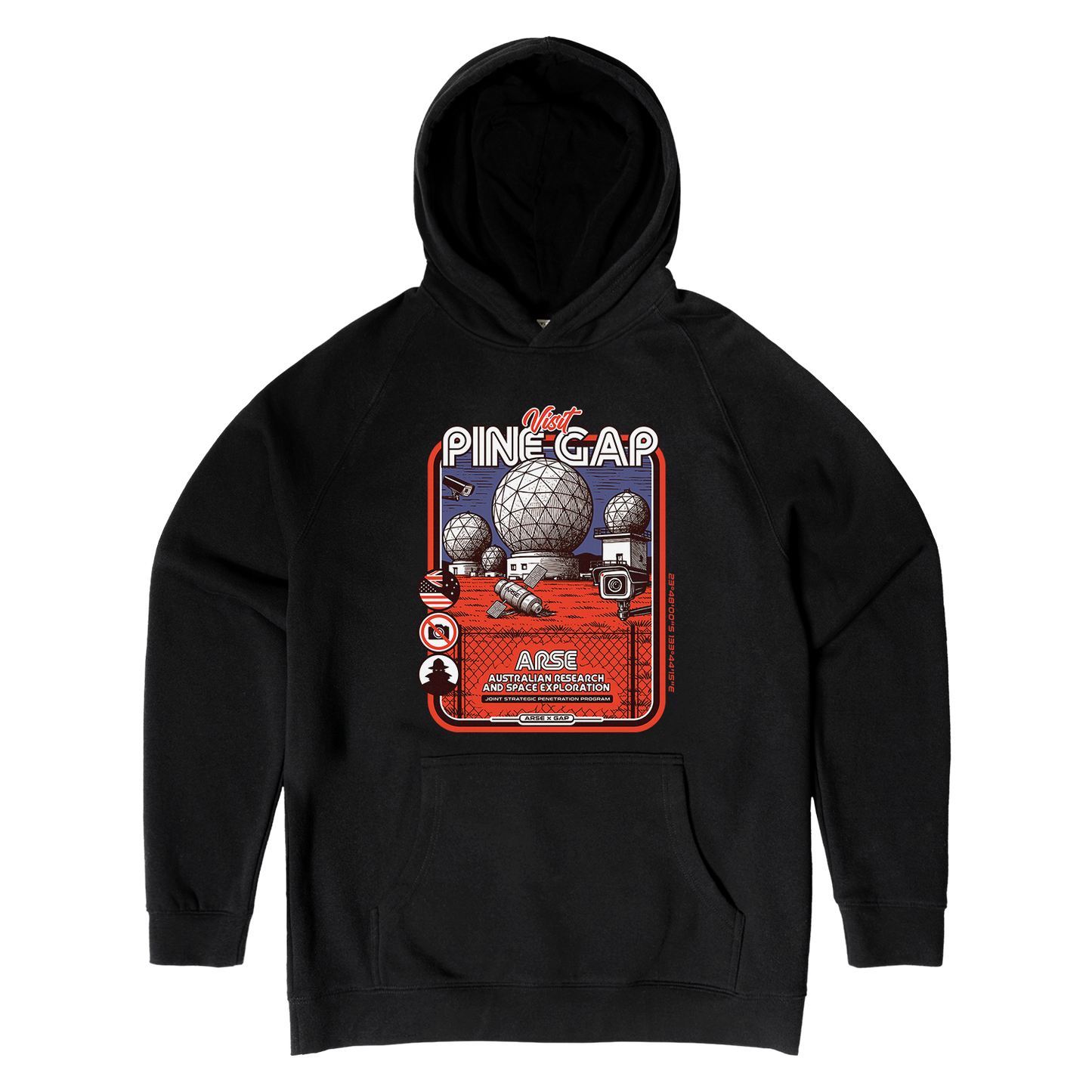 Pine Gap Hoodie Black