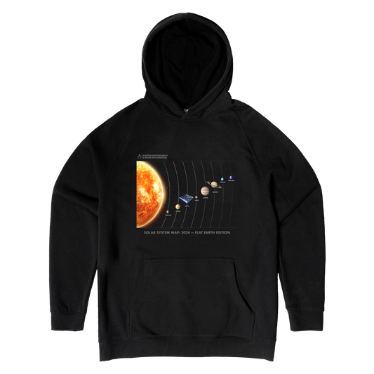 Flat Earth Solar System Hoodie Black