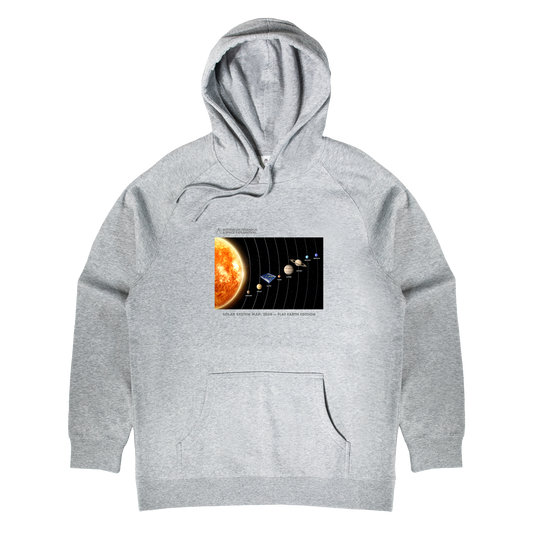 Flat Earth Solar System Hoodie Grey