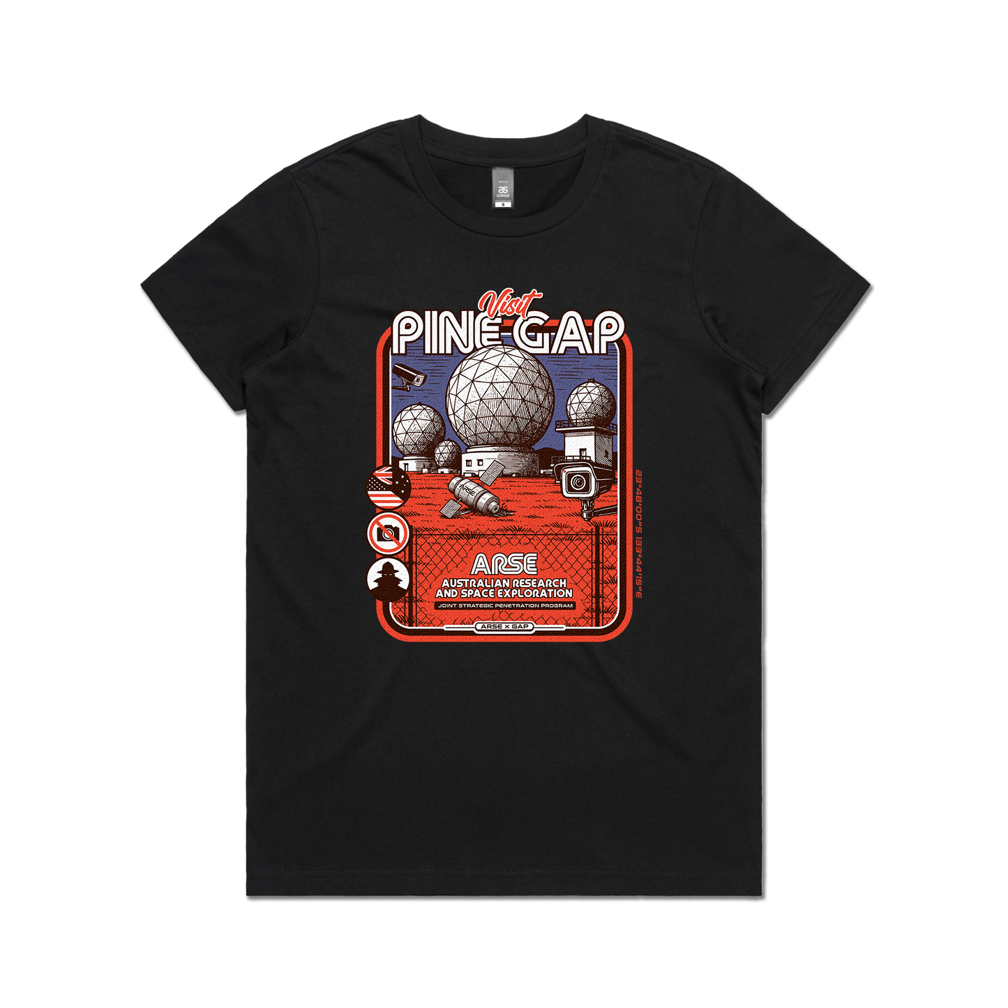 Pine Gap Ladies Tee Black