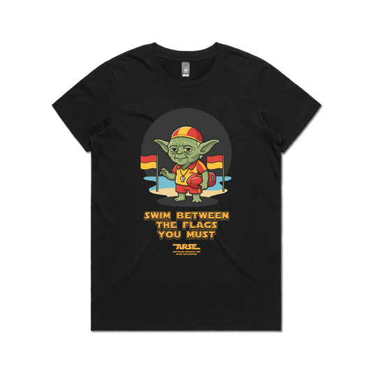 Yoda Beach Ladies Tee Black