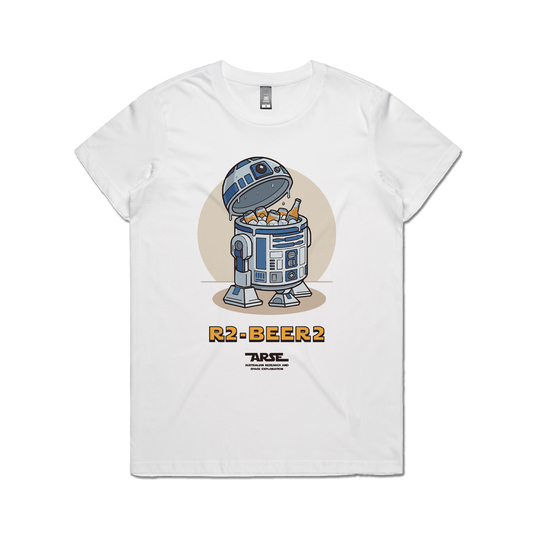 R2-Beer2 Ladies Tee White