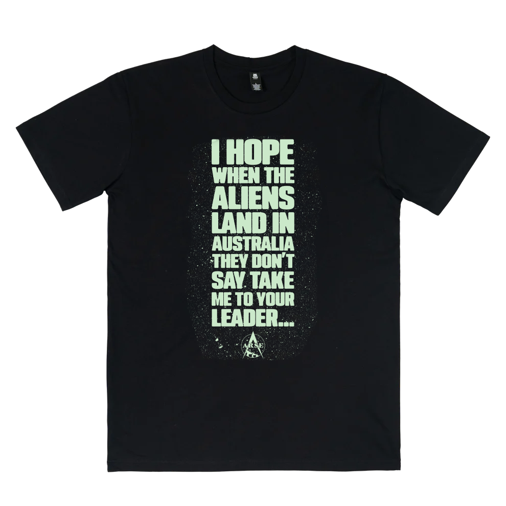 Don't Take Me To Your Leader Tee Black