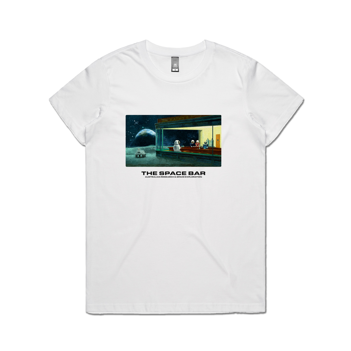 Space Bar Ladies Tee White