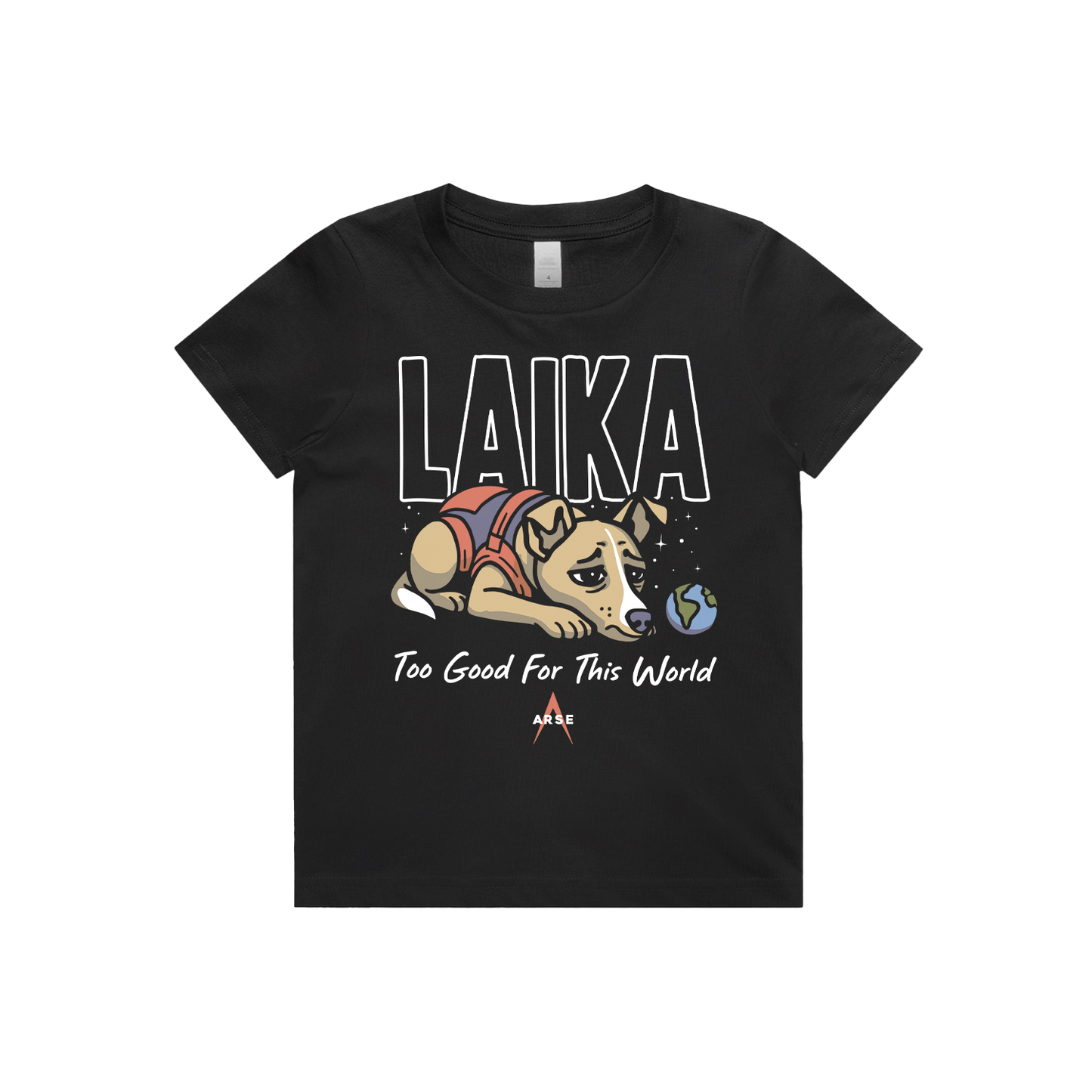 Earth's Goodest Girl Kids Tee Black