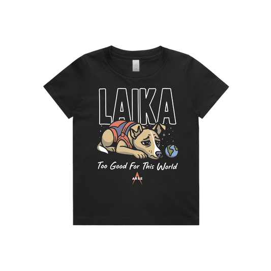 Earth's Goodest Girl Kids Tee Black