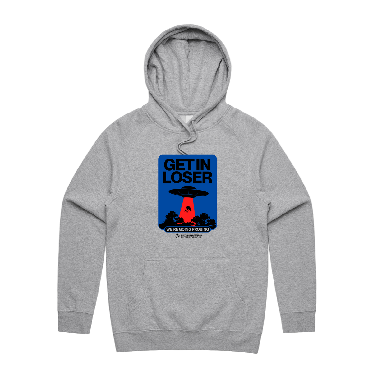 Going Probing Hoodie — Grey Marle front