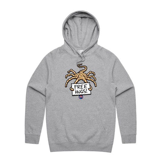 Free Hugs Hoodie — Grey Marle front