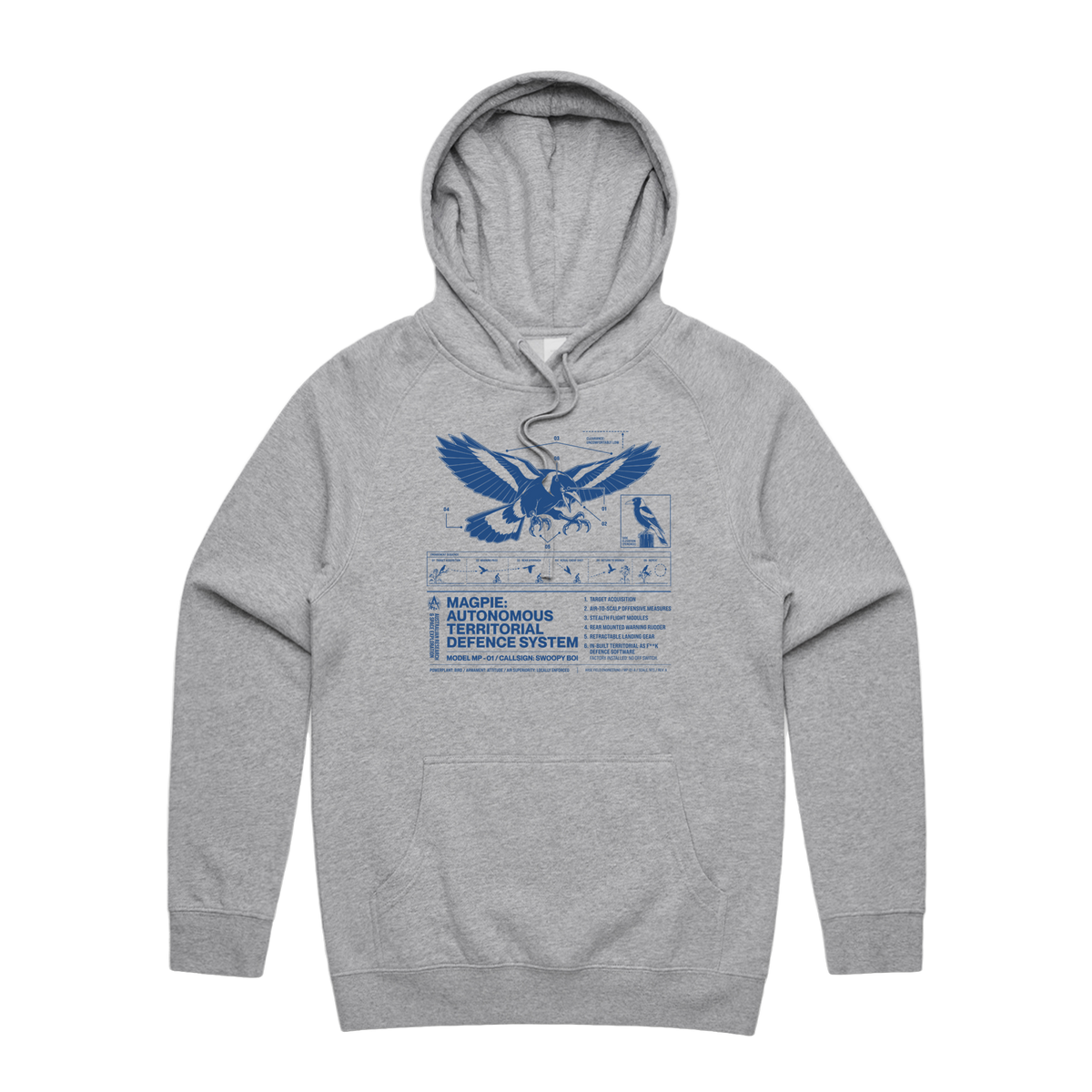 Autonomous Territorial Defence System Hoodie — Grey Marle front
