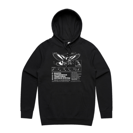 Autonomous Territorial Defence System Hoodie — Black front