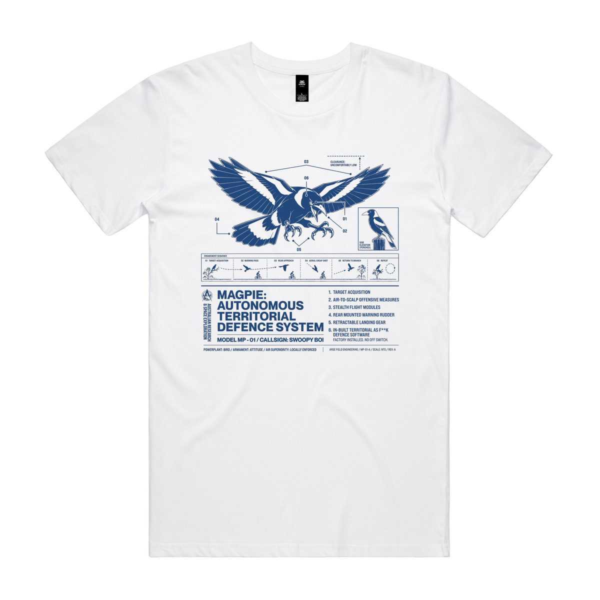 Autonomous Territorial Defence System Tee — White front