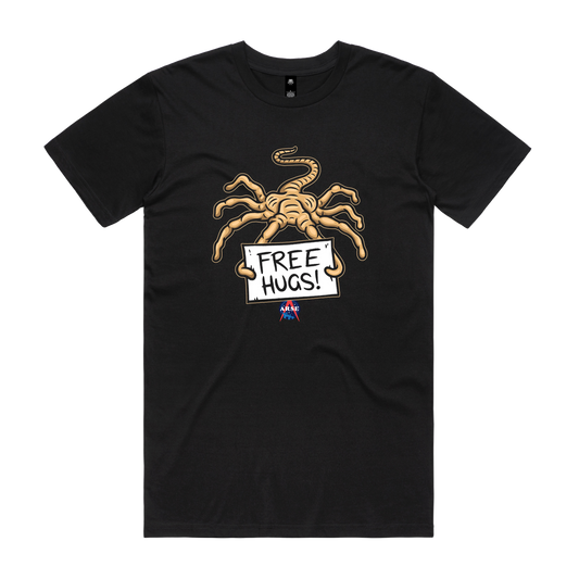 Free Hugs Tee — Black front