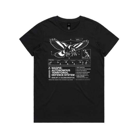 Autonomous Territorial Defence System Womens Tee — Black front