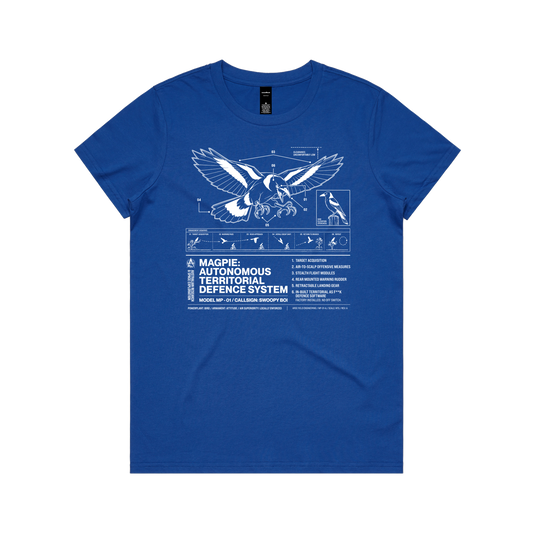 Autonomous Territorial Defence System Womens Tee — Bright Royal front